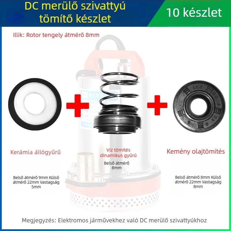 DC merülőszivattyú tömítőkészlet kerámiatömítésekkel elektromos jármű motorjaihoz, 12V/48V/60V