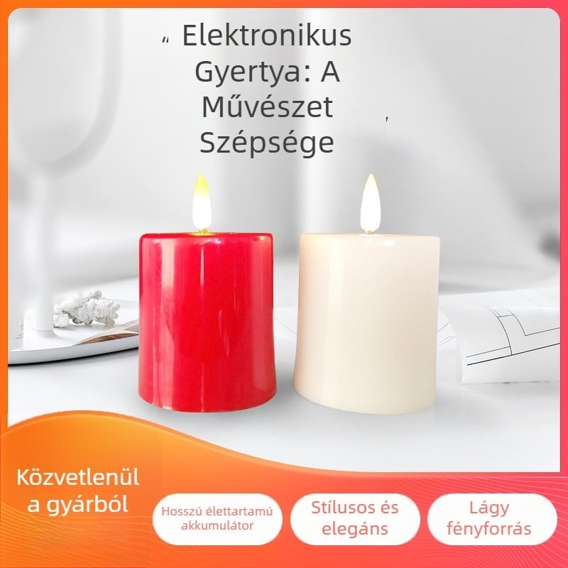 Golyófejű LED gyertya lámpa meleg, ingadozó gyertyafénnyel, dekorációhoz hálószoba és nappali.