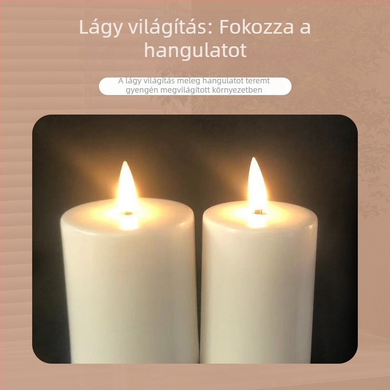 Golyófejű LED gyertya lámpa meleg, ingadozó gyertyafénnyel, dekorációhoz hálószoba és nappali.