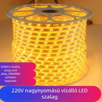LED 220V vízálló fénycsík kültéri mérnöki megvilágításához, alagút mennyezetéhez és külső falhoz, rugalmas RGB fénycsík