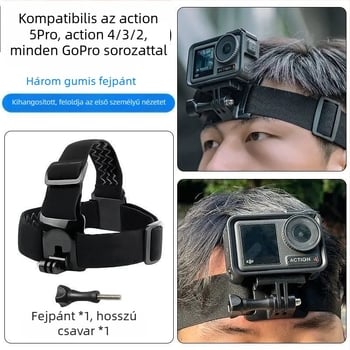 GoPro / DJI Action univerzális rögzítő pántok: mellkasi, fej- és karpánt, sisak- és hátizsák-clip és kamera tartó