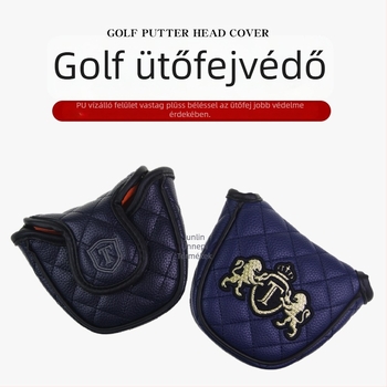 Golf JT nagy fél kör alakú puttervédő, oroszlán mintás hímzéssel, PU vízálló, vastag plüss, 6 színben