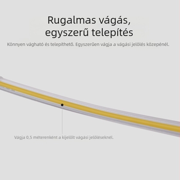 COB LED-szalag 220V, adapter nélkül, beltéri használatra, nagyfeszültségű COB világítás