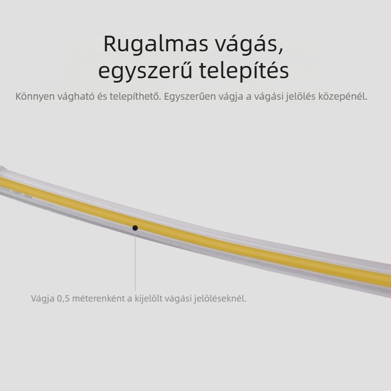 COB LED-szalag 220V, adapter nélkül, beltéri használatra, nagyfeszültségű COB világítás