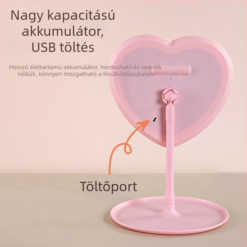 LED-es sminktükör világítással, asztali sminktükör