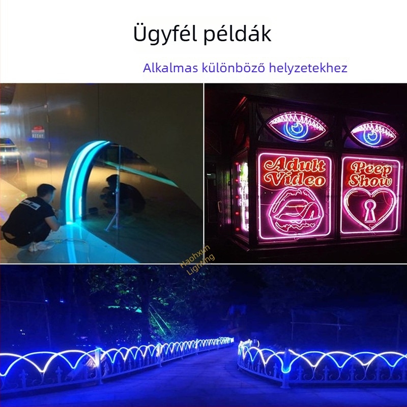 Rugalmas LED-neon szalag reklámfeliratok és betűk világításához, kültéri vízálló