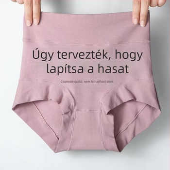 Női magas derekú pamut alsónemű, haskontrollal és faremeléssel, antibakteriális, plusz méret
