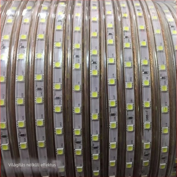 Kültéri LED-szalag 5050, 220V, fehér fény, vízálló dekoratív vonalas világítás