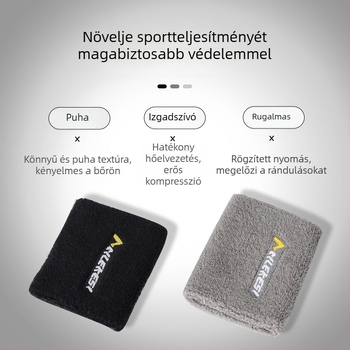 Izzadságot felszívó sportcsuklópánt és csuklóvédő kosárlabdához és más sportokhoz; univerzális méret; logóval testreszabható