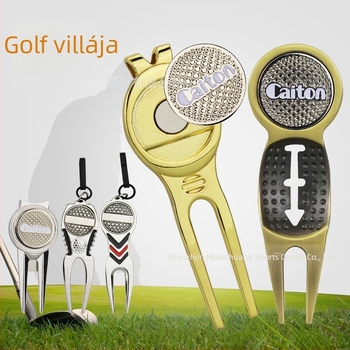 Golf divot javító eszköz mágneses pánttal, cink ötvözetből