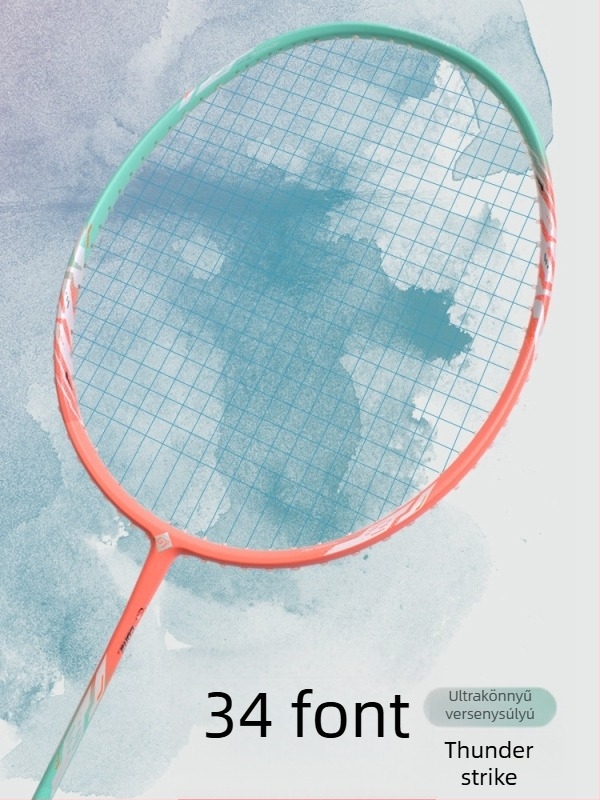 Páros bádminton ütő teljes karbon vázú, 5U, könnyű, kezdő és haladó edzésekre és versenyekre, egyenes ütés, 75–79 g, fogás G5