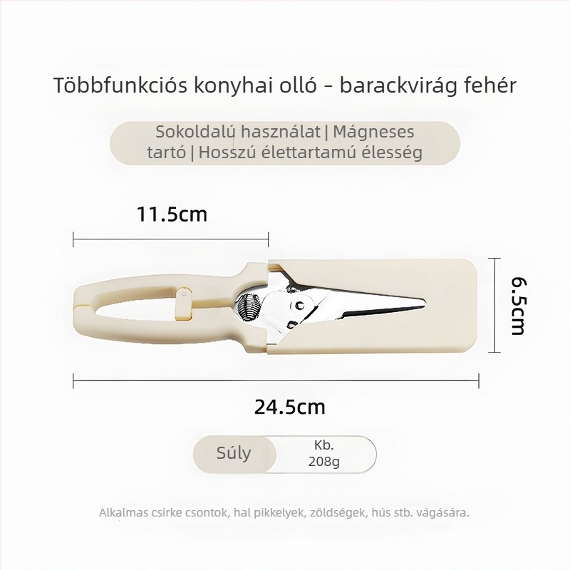 Luntayo japán konyhai olló – élelmiszer-minőségű rozsdamentes acélból, többfunkciós olló halhoz, zöldségekhez és grillhez