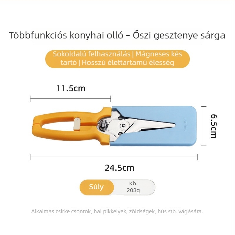 Luntayo japán konyhai olló – élelmiszer-minőségű rozsdamentes acélból, többfunkciós olló halhoz, zöldségekhez és grillhez
