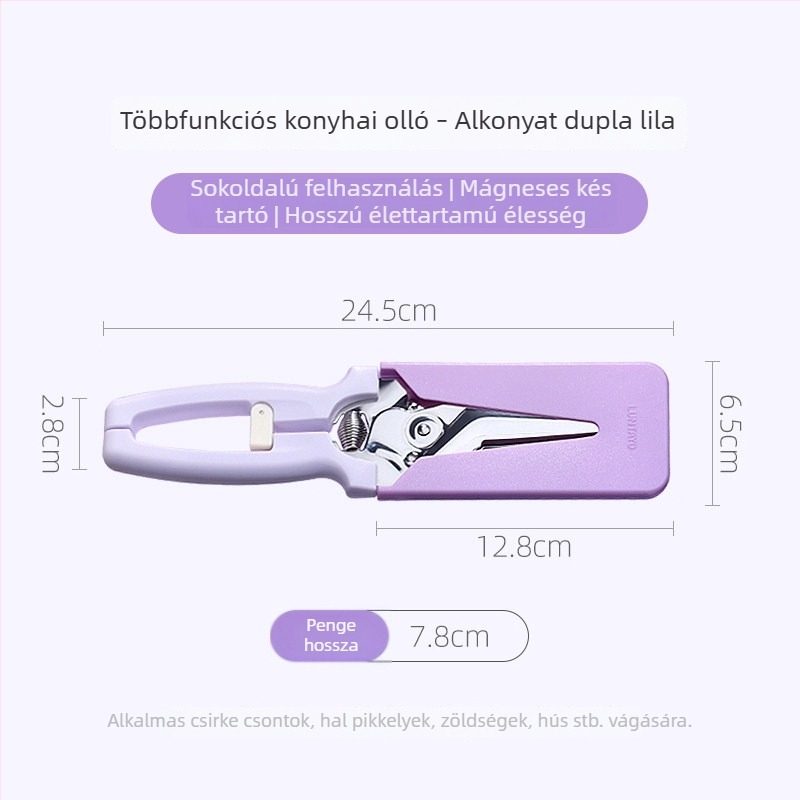 Luntayo japán konyhai olló – élelmiszer-minőségű rozsdamentes acélból, többfunkciós olló halhoz, zöldségekhez és grillhez