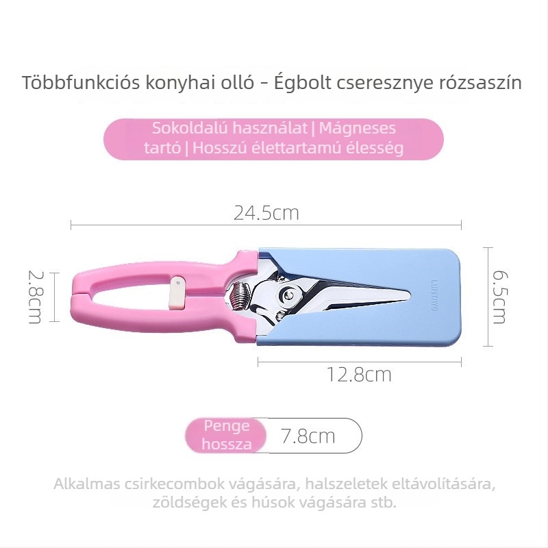 Luntayo japán konyhai olló – élelmiszer-minőségű rozsdamentes acélból, többfunkciós olló halhoz, zöldségekhez és grillhez
