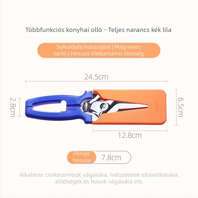 Luntayo japán konyhai olló – élelmiszer-minőségű rozsdamentes acélból, többfunkciós olló halhoz, zöldségekhez és grillhez