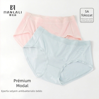 60 darab Lenzing Modal női alsóneműk Mulberry Silk, 5A antibakteriális, légáteresztő, közepes-magas derék, plusz méret