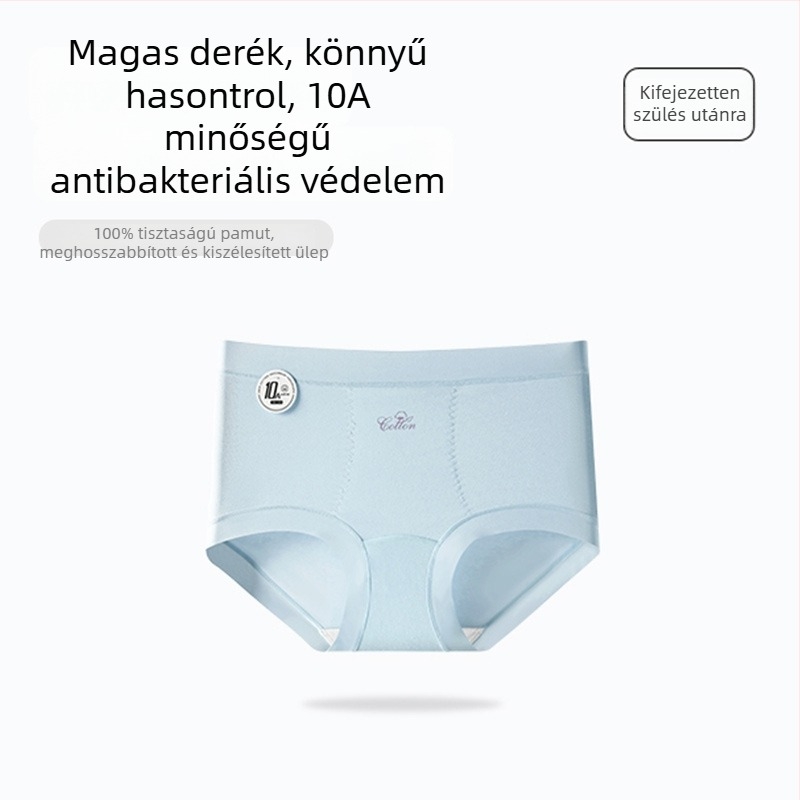 Magas derekú női fehérnemű 100% pamutból, antibakteriális ágyéki rész, bőrbarát, légáteresztő, vékony, szülés utáni használatra