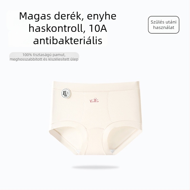 Magas derekú női fehérnemű 100% pamutból, antibakteriális ágyéki rész, bőrbarát, légáteresztő, vékony, szülés utáni használatra