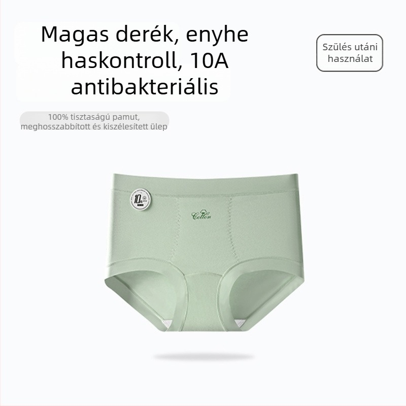 Magas derekú női fehérnemű 100% pamutból, antibakteriális ágyéki rész, bőrbarát, légáteresztő, vékony, szülés utáni használatra