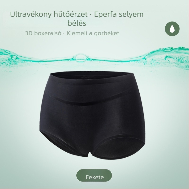 Ultra vékony jégselyem seamless női alsónemű középmagasságú derekú, lélegző, gyorsan száradó, nude hatású, nem szorítja a csípőt