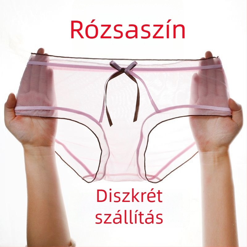 Áttetsző női hálóanyagú alsónemű, 1/3 rész háló, nyári hűs, vékony, középmagas derekú