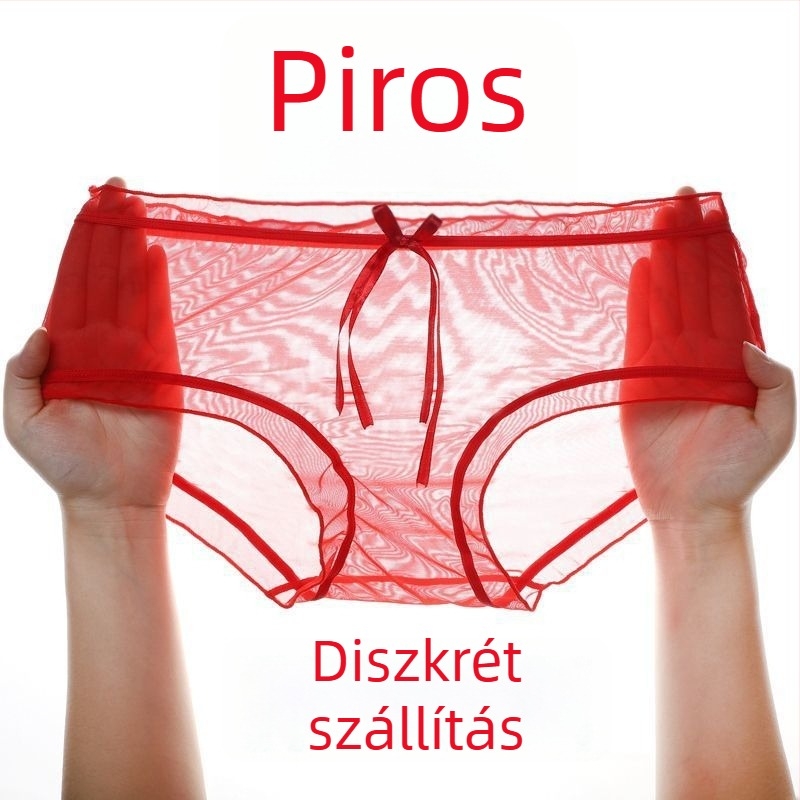 Áttetsző női hálóanyagú alsónemű, 1/3 rész háló, nyári hűs, vékony, középmagas derekú