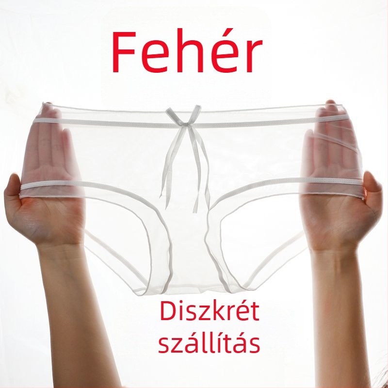 Áttetsző női hálóanyagú alsónemű, 1/3 rész háló, nyári hűs, vékony, középmagas derekú