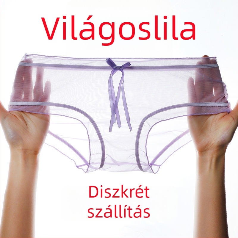 Áttetsző női hálóanyagú alsónemű, 1/3 rész háló, nyári hűs, vékony, középmagas derekú