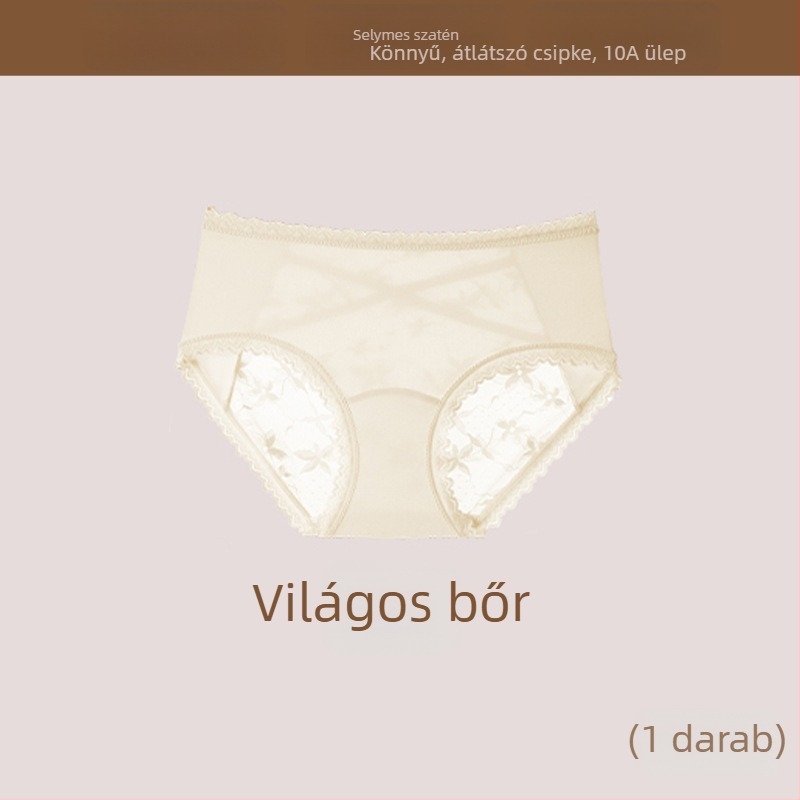 Vékony, áttetsző hálószövetes női alsónemű középmagas derekú, lélegző és antibakteriális, haskontrollal és fenékemeléssel, bőrbarát.