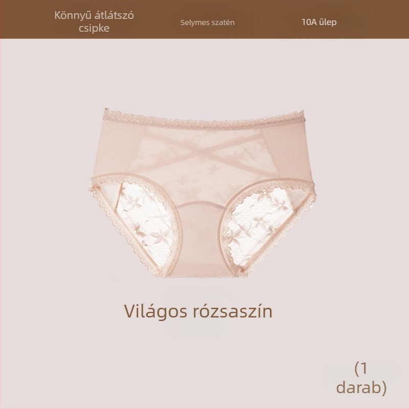 Vékony, áttetsző hálószövetes női alsónemű középmagas derekú, lélegző és antibakteriális, haskontrollal és fenékemeléssel, bőrbarát.
