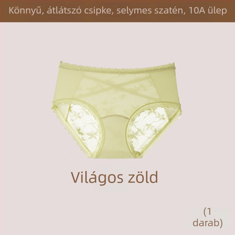 Vékony, áttetsző hálószövetes női alsónemű középmagas derekú, lélegző és antibakteriális, haskontrollal és fenékemeléssel, bőrbarát.