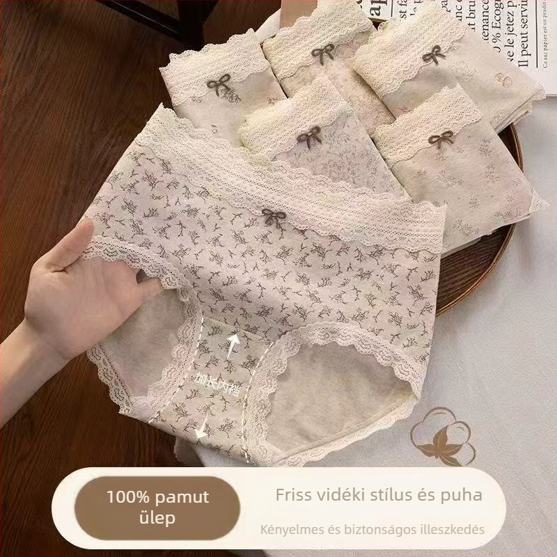 Női középmagas derekú alsó, 100% pamut, antibakteriális, teljes pamut belső réteg, háromszög fazon, vékony