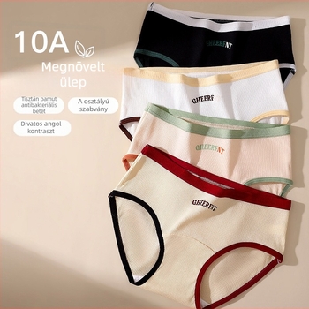 Színes blokkolt pamut női alsónemű, antibakteriális, 100% pamut intim rész, 2025 új modell, középmagas derekú bikini