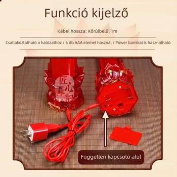 Vörös LED-es elektromos gyertya élethű lánggal, modellek 8081B/8082B/8083B