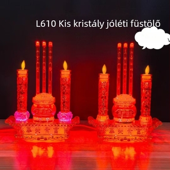 Zhenye L610/L612 Kristályos gazdagság lámpa, himbálózó lánggal, elektromos gyertya és lótusz illatosító otthonra