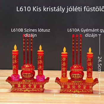 Zhenye L610/L612 Kristályos gazdagság lámpa, himbálózó lánggal, elektromos gyertya és lótusz illatosító otthonra