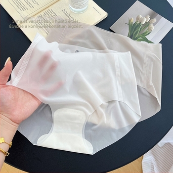 Női ultrakönnyű ice silk alsónemű, 3D popsiforma dizájn, természetes érzet, lélegző, középmagas derék, pamutbetét az ágyéknál