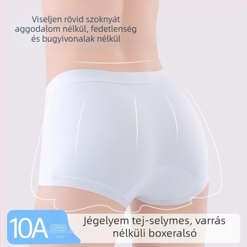 Női Ice Silk boxer brief pamut belső rész a gátnál, középmagas derék, antibakteriális, hosszított hosszúságú (10A)