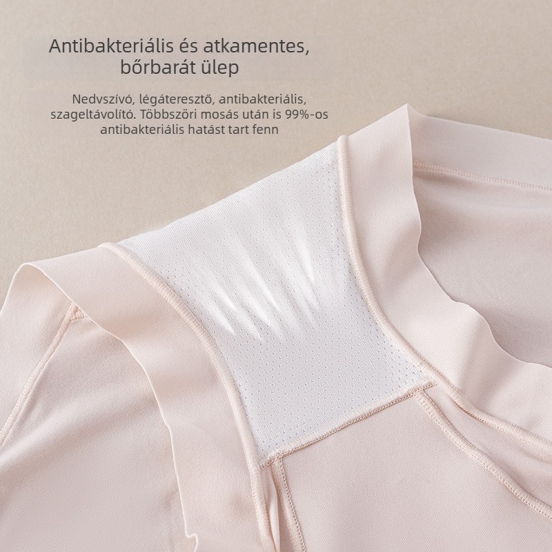 Varrat nélküli női alsó ice-silk anyagból, könnyű, légáteresztő, középmagasságú derék, plusz méret, hosszabb ágyékrész, antibakteriális, háromszög fazonú