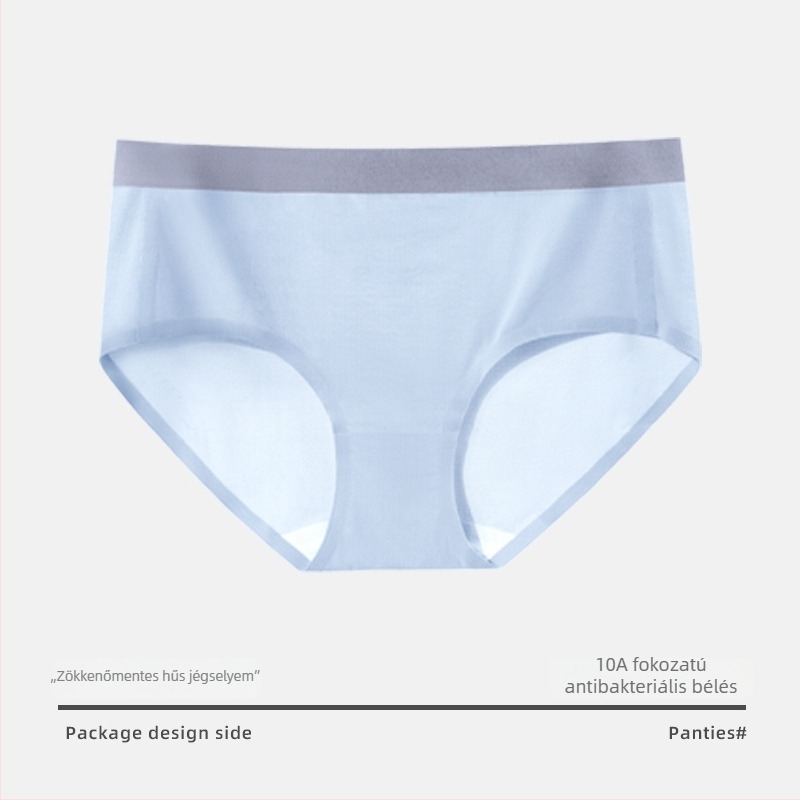 Női ice-silk alsónemű, varrás nélküli háromszög alakú fazon, vékony, lélegző anyag, középre fekvő derekú, plusz méretek