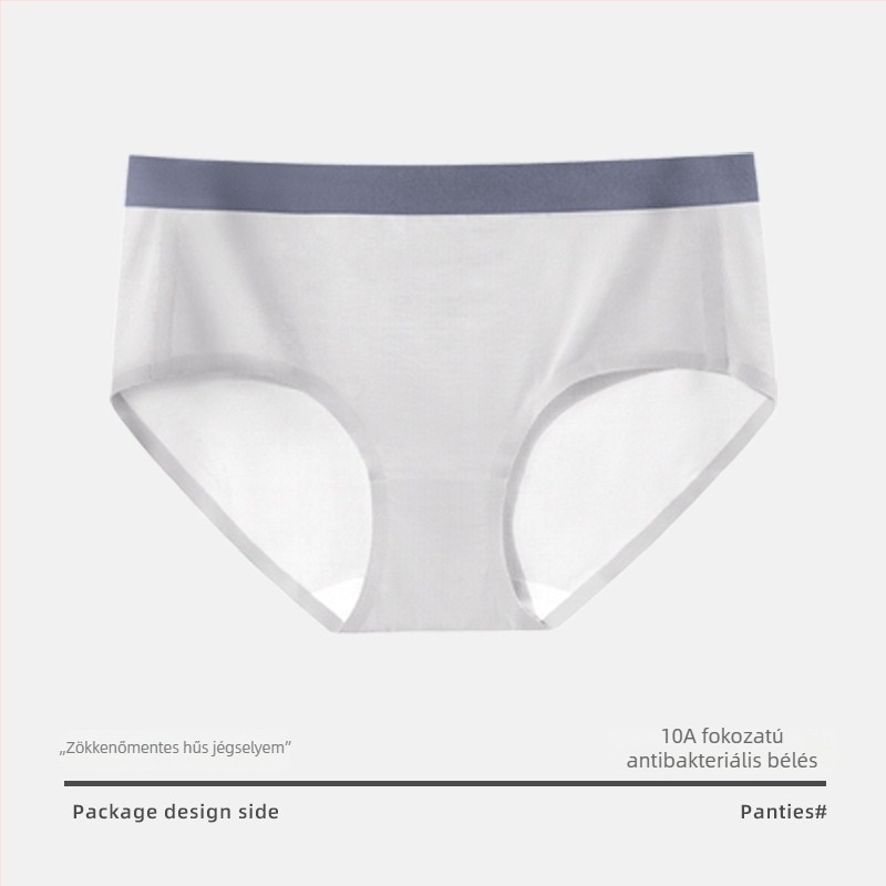 Női ice-silk alsónemű, varrás nélküli háromszög alakú fazon, vékony, lélegző anyag, középre fekvő derekú, plusz méretek