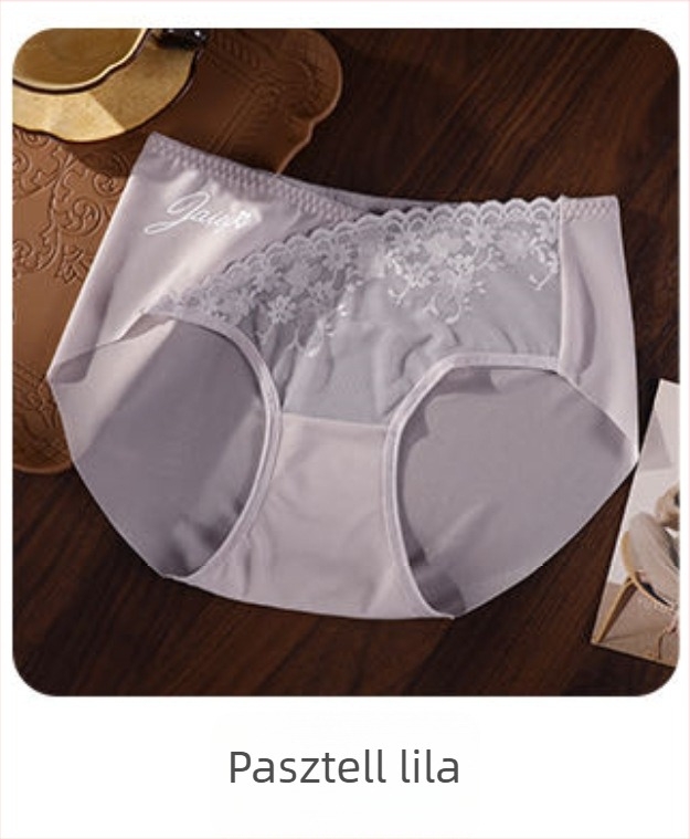 Ice Silk női alsónemű, plusz méret, kényelmes, varrat nélküli, popsiemelés, lélegző, szexi, középső derekú, virágmintás csipke, belső Mulberry selyem bélés