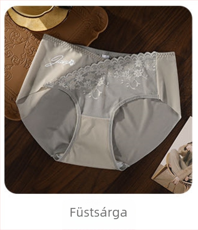 Ice Silk női alsónemű, plusz méret, kényelmes, varrat nélküli, popsiemelés, lélegző, szexi, középső derekú, virágmintás csipke, belső Mulberry selyem bélés