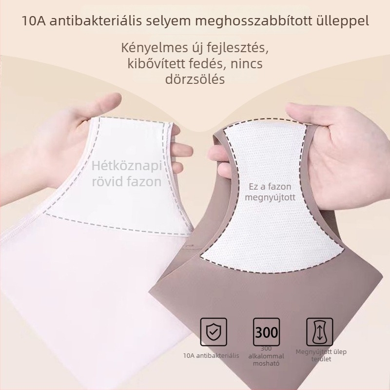 Női varrat nélküli középső derékú bugyi jégselyem anyagból, antibakteriális selyem intim rés, jóga-kompatibilis, háromszög fazon
