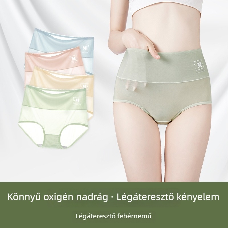 Nagy derekú, rendkívül rugalmas, antibakteriális, Ice Silk anyagból készült női alsónemű, varrás nélküli, hasformázó és fenékemelő