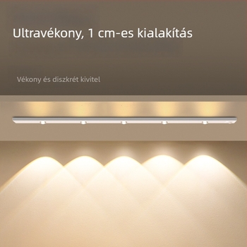 Macska szemű lámpa mozgásérzékelővel, vezeték nélküli otthoni használatra, LED-szalag bordázott a folyosóra, szekrénybe