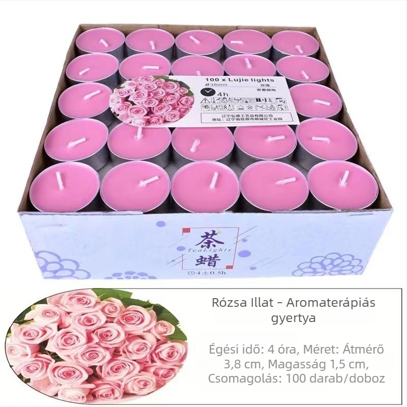 Aromaterápiás gyertya, füstmentes, 4 órás égés, pohár alakú paraffin gyertya