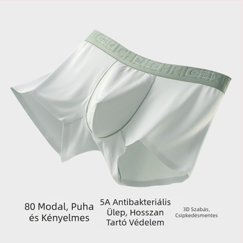 Férfi modal–pamuts boxer brief, lélegző, antibakteriális, 100% pamut alsó rész, középmagas