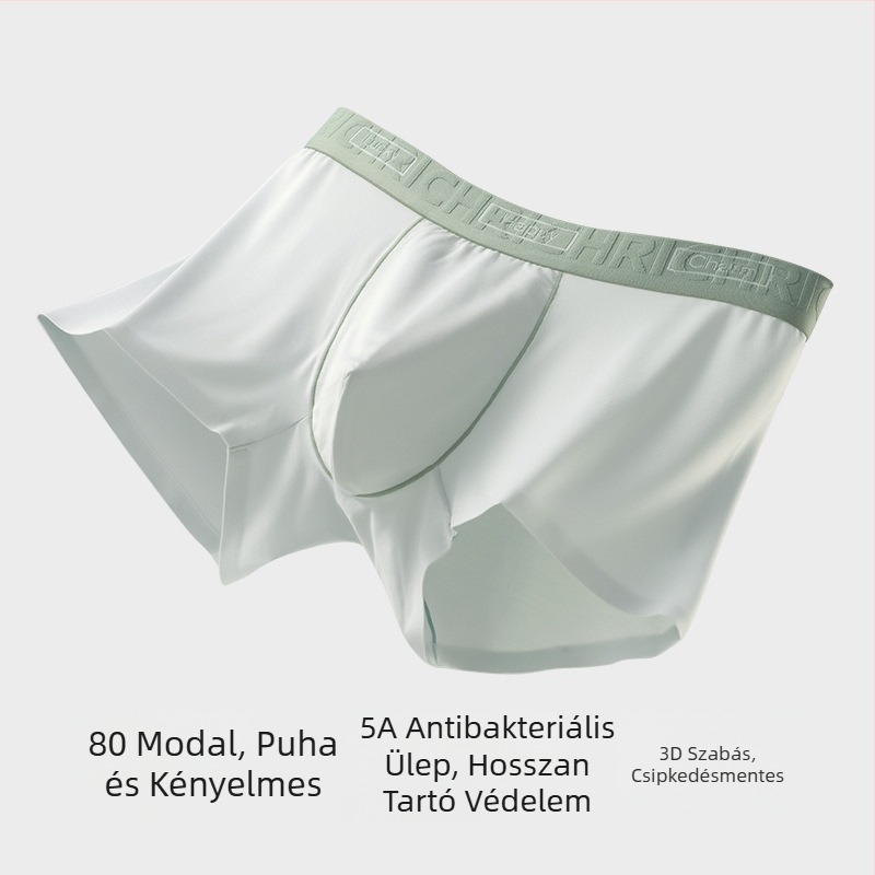 Férfi modal–pamuts boxer brief, lélegző, antibakteriális, 100% pamut alsó rész, középmagas